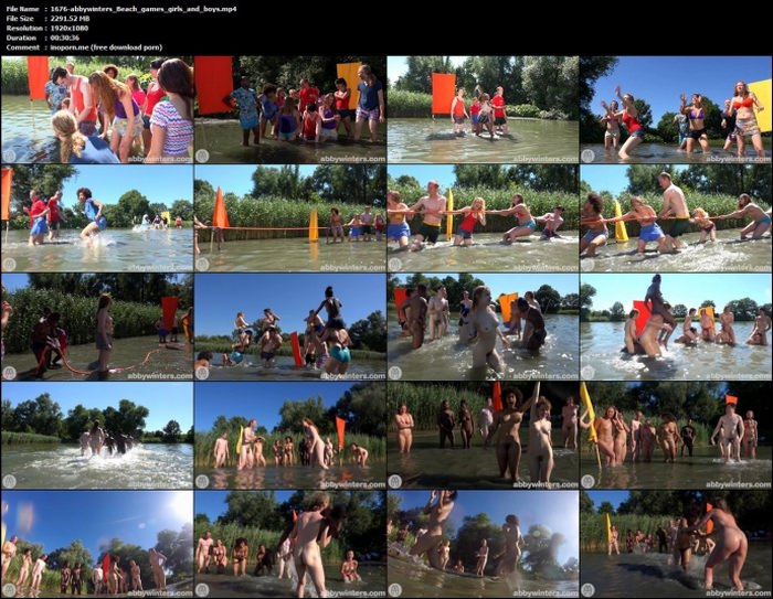 Abbywinters Beach games girls and boys (1080p video and photo)